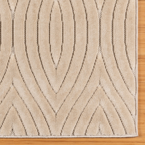 Gertmenian Conway Beige Solid Geometric Textured HighLow Area Rug Wayfair